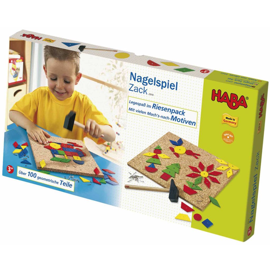 Jeu De Marteau Et Clous - Haba - Formes A Clouer - Set De 100 Pieces - Pour Enfant A Partir De 3 Ans