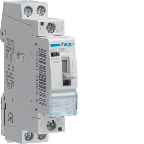 Contacteur J/N 25A 2F 230V (ETC225) - HAGER
