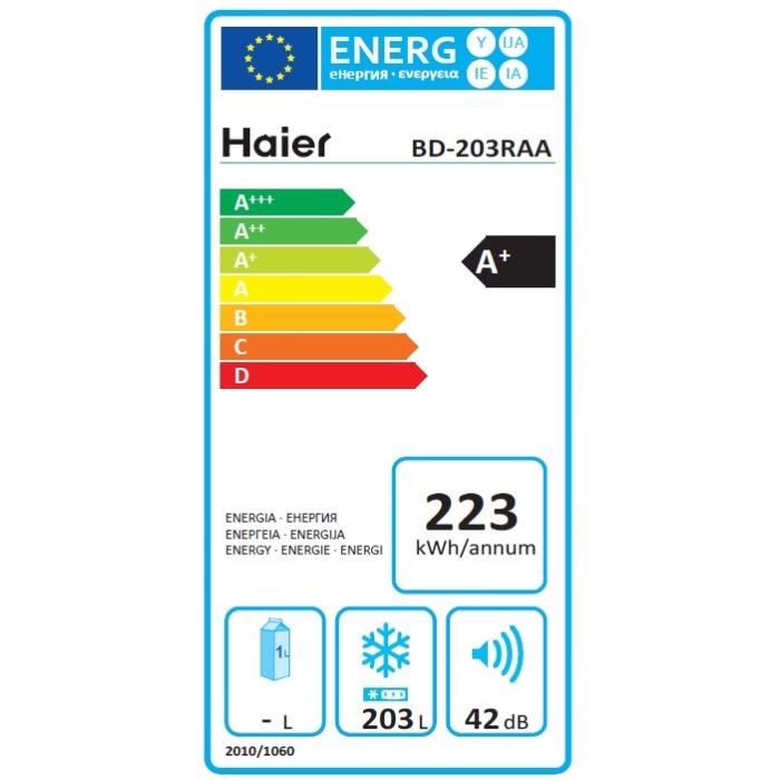 Haier Bd203raa Congelateur Coffre 203l Froid Statique A L 94cm X H 845cm Blanc
