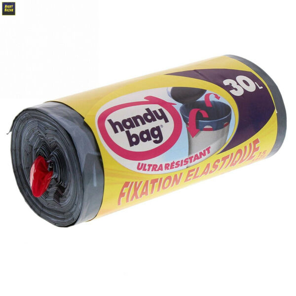 Handy Bag Lot De 4 Rouleaux De 15 Sacs - 30 L - Fixation Elastique