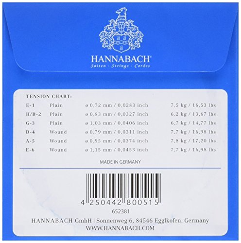 Hannabach 652387 Cordes Guitare Classiqu...