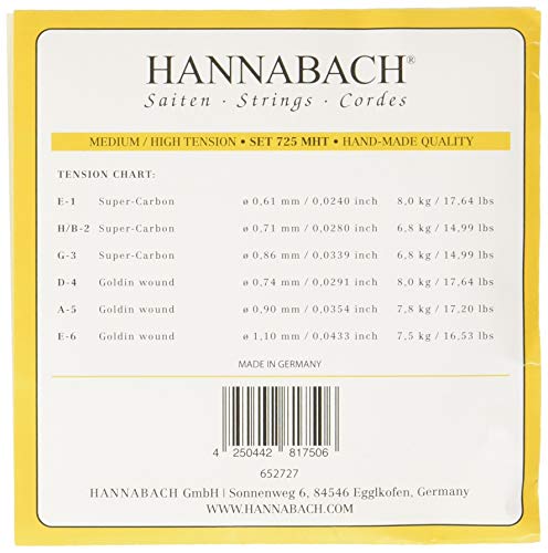 Hannabach 652727 Serie 725 Cordes Pour  ...