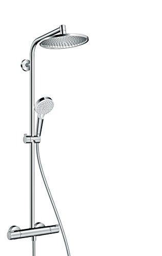 Hansgrohe Crometta S 240 Colonne De Douche Thermostatique 27268000 Chrome, 1jet, Ecosmart, 9 L / Min, Ø 24 Cm