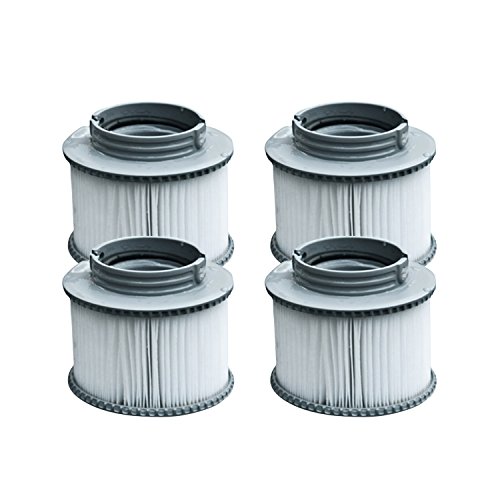 Lot De 4 Cartouches Filtrantes A Baïonnette Pour Spa Gonflable Mspa Blanc