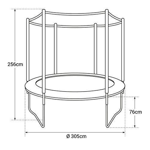 Pack Premium Trampoline 305cm Reversible Rose Gris Adelaide Filet Echelle Bache Et Kit Dancrage