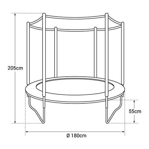 Pack Premium Trampoline 180cm Reversible Bleu / Vert Cairns + Filet Echelle Bache Et Kit Dancrage