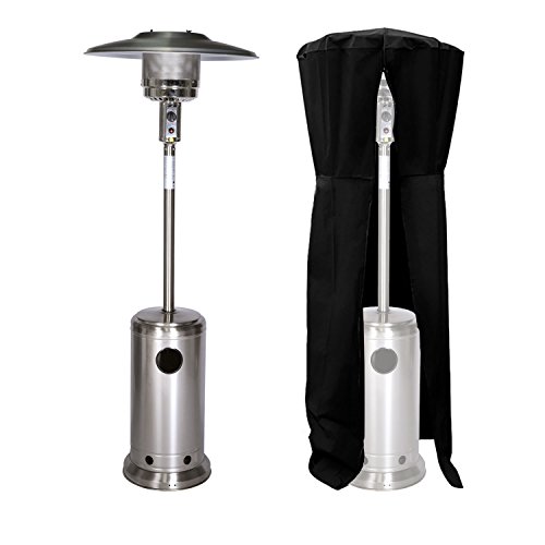 Happy Garden Parasol Chauffant Oslo - Chauffage D'exterieur Gaz - Acier Inox + Housse