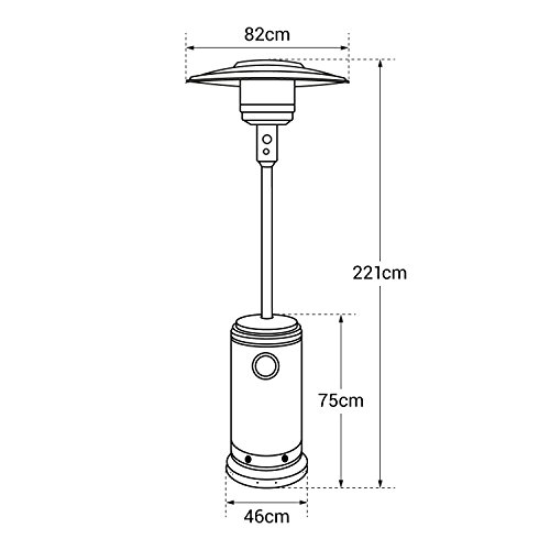 Happy Garden Parasol Chauffant Oslo - Chauffage D'exterieur Gaz - Acier Inox + Housse