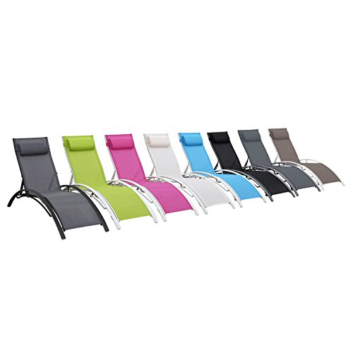 Happy Garden Lot De 2 Transats Galapagos En Textilene Blanc - Aluminium Blanc