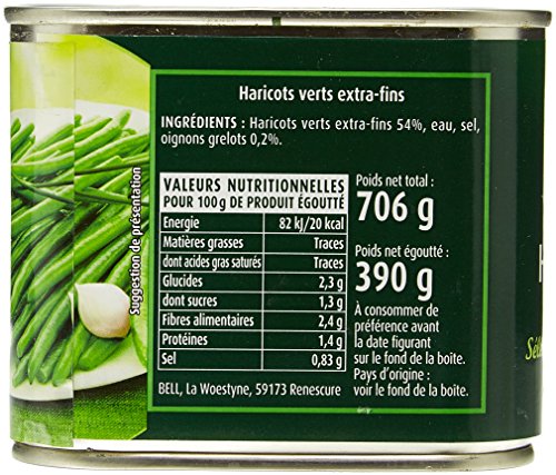 Bonduelle Europe Long Life Haricots Verts Extra-fins Cassegrain - 706 G