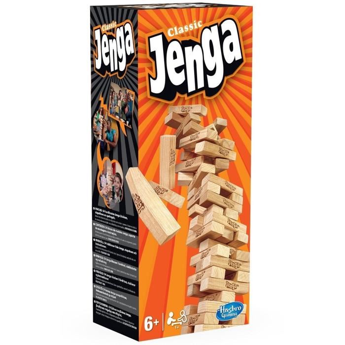 Jenga - Hasbro - Jeu D'action Et De Reflexe - 54 Blocs - Mixte