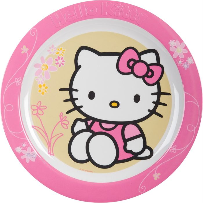 Assiette Plate Hello Kitty 22 Cm Ceramique Rose Enfant Compatible Lave Vaisselle