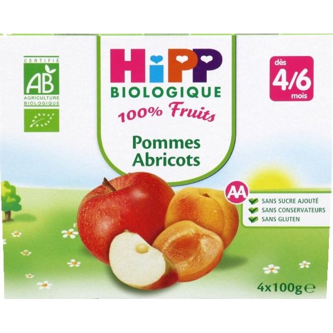 Hipp Biologique Pommes Abricots Coupelle