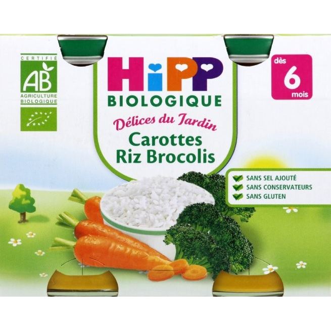 Hipp Biologique Carottes Riz Brocolis Da