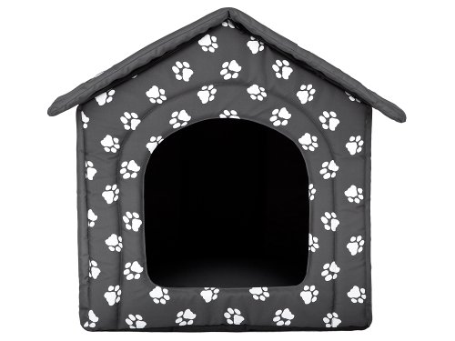 HobbyDog Panier pour chien ou chat En forme de niche Motifs empreintes de pattes