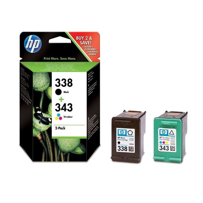 Hp 338+343 (sd449ee) - Noir + 3 Couleurs - Cartouche D'encre - Multipack