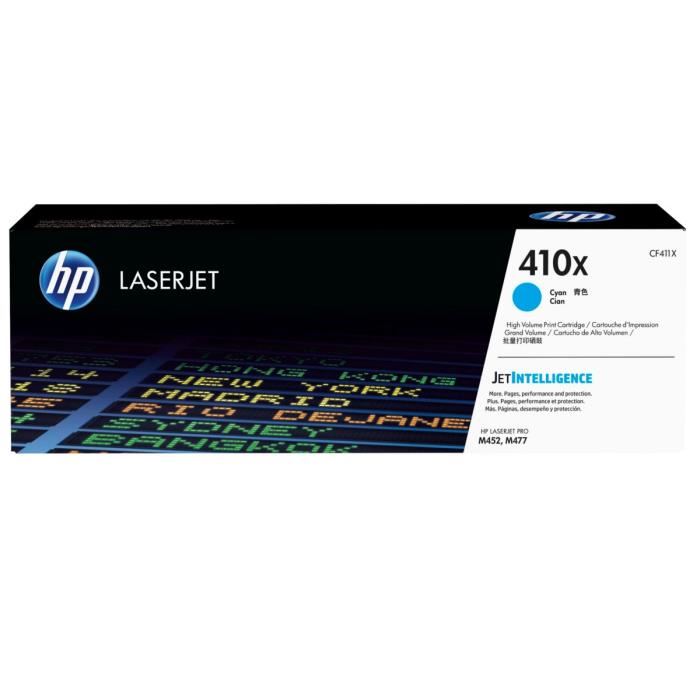 HP D'origine HP Color LaserJet Pro M 470 Series toner (410X / CF 411 X) cyan, 5 000 pages, 3,36 centimes par page