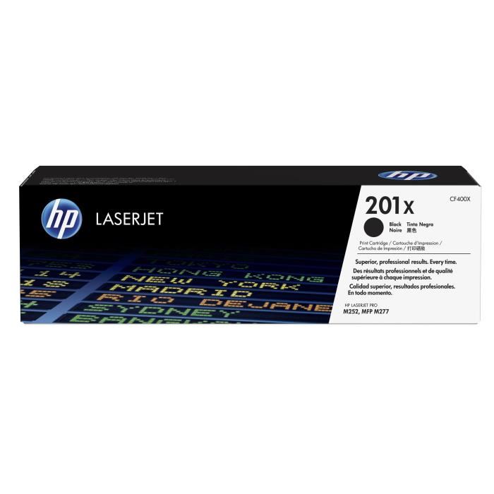 HP D'origine HP Color LaserJet Pro M 270 Series toner (201X / CF 400 X) noir, 2 800 pages, 2,75 centimes par page