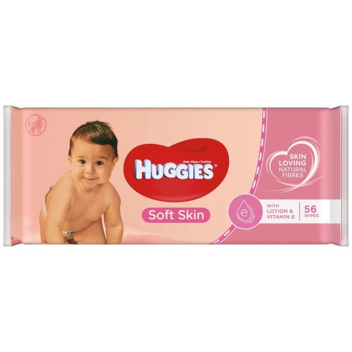 Huggies Lingettes Bebe Soft Skin Enrichies Vitamie E 1 Paquet De 56 Lingettes