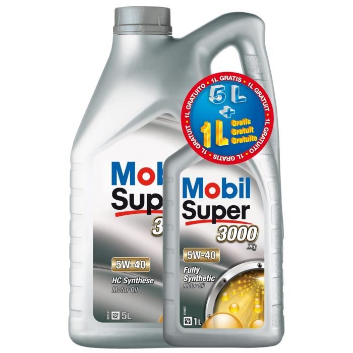 Huile MOBIL S3000 5W40 5+1L Essence gratuit