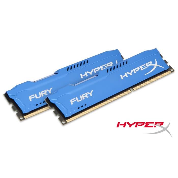 Hyperx Fury Blue Ddr3 8go (kit 2x4go) 1600mhz Cl10 240-pin Dimm - Hx316c10fk2/8