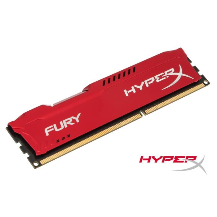 Hyperx Fury Red Ddr3 8go 1600mhz Cl10 240-pin Dimm - Hx316c10fr/8
