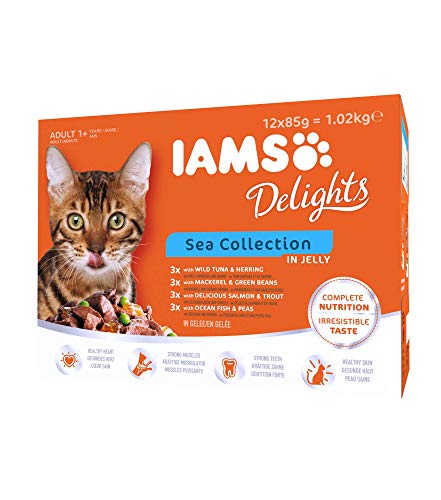IAMS Delights Adult en gelee 12 x 85 g pour chat - lot mixte Mer