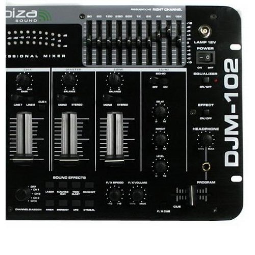Ibiza Djm-102 Battle Mixer 4 Canaux Led Effet Echo