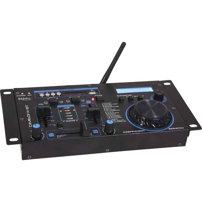 Ibiza Sound Djm160fx-bt - Table De Mixage 2 Canaux Avec Dsp 16 Effets