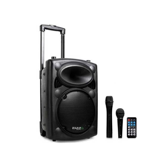 Ibiza Sound Port10vhf-bt Systeme De Sonorisation Portable Autonome 25 Cm Avec Usb - Mp3, Bt, Rec, Vox, 1 Micro Vhf & 1 Filaire