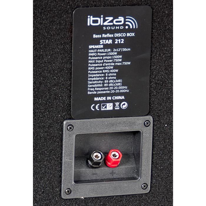 Ibiza Sound Star215 Enceinte Disco 3 Voies Colonne - 2 X 15 / 38cm - 1000w