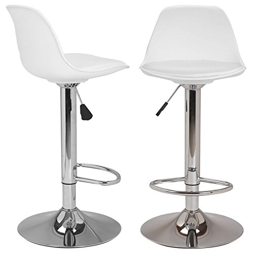 Idmarket Lot De 2 Tabourets De Bar Karl Design Blanc