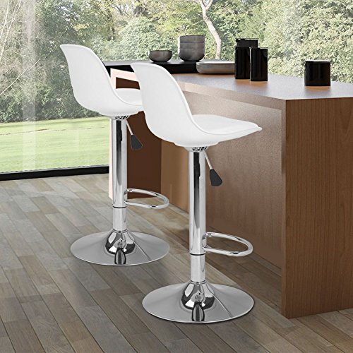 Idmarket Lot De 2 Tabourets De Bar Karl Design Blanc