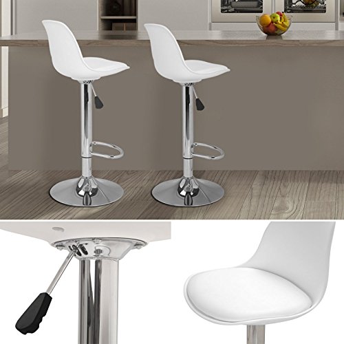 Idmarket Lot De 2 Tabourets De Bar Karl Design Blanc