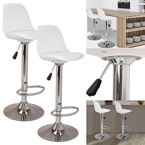 Idmarket Lot De 2 Tabourets De Bar Karl Design Blanc