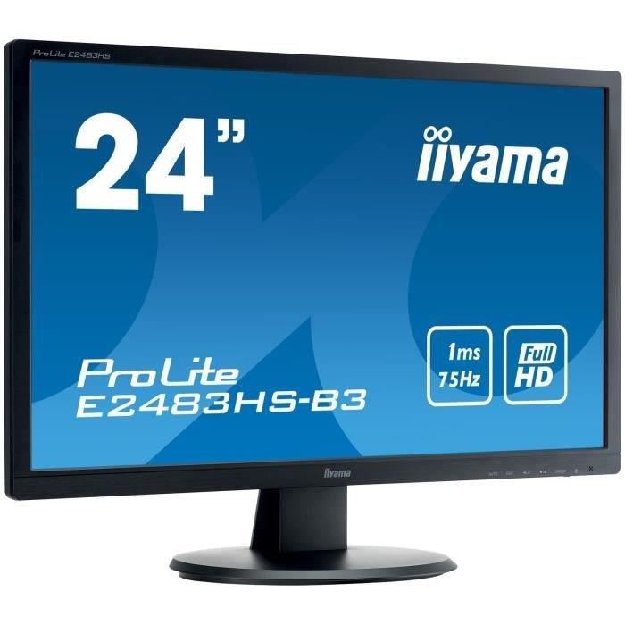 Ecran Pc - Iiyama Prolite E2483hs-b3 - 24 Fhd - Dalle Tn - 1ms - Vga/displayport/hdmi