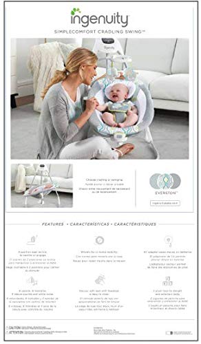 Ingenuity Balancelle Transat Bebe Electrique Pivotante 180° Everston 6 Vitesses Cadeau Bebe