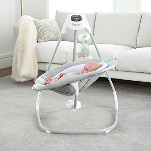 Ingenuity Balancelle Transat Bebe Electrique Pivotante 180° Everston 6 Vitesses Cadeau Bebe
