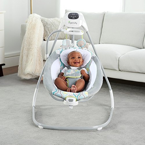 Ingenuity Balancelle Transat Bebe Electrique Pivotante 180° Everston 6 Vitesses Cadeau Bebe
