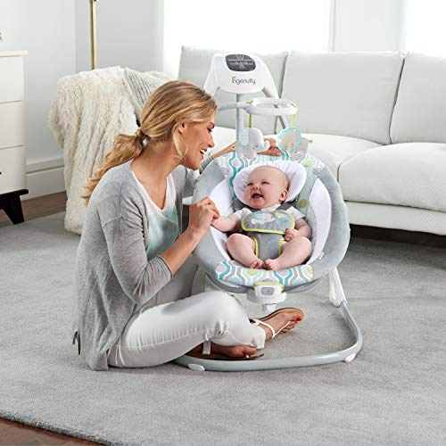 Ingenuity Balancelle Transat Bebe Electrique Pivotante 180° Everston 6 Vitesses Cadeau Bebe