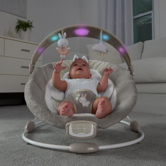 Ingenuity Transat Bebe Avec Arche Lumineuse Lapin Twinkle Tails Jusqua 6 Mois