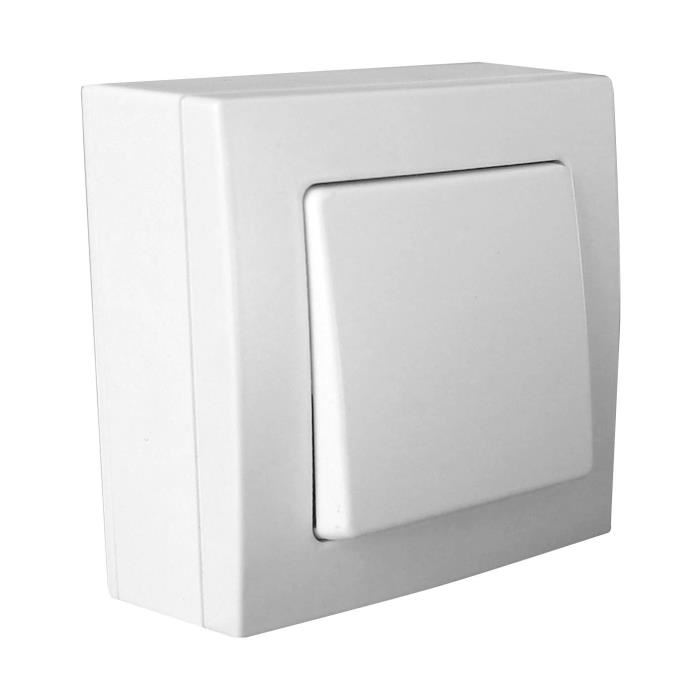 Interrupteur Zenitech Poussoir Saillie Borne Auto Belvue - Blanc