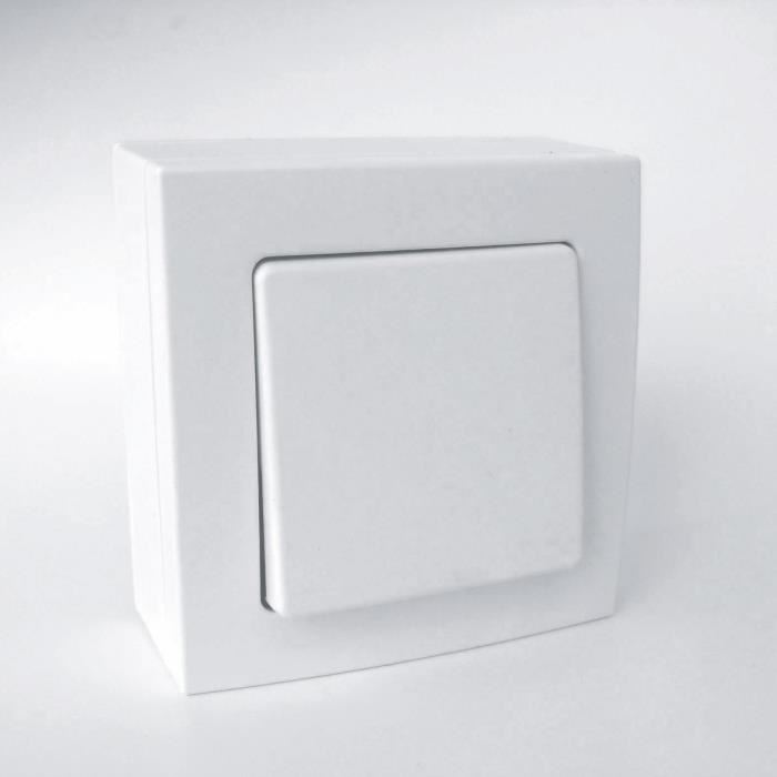 Interrupteur Zenitech Poussoir Saillie Borne Auto Belvue - Blanc