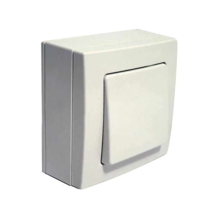 Interrupteur Zenitech Poussoir Saillie Borne Auto Belvue - Blanc