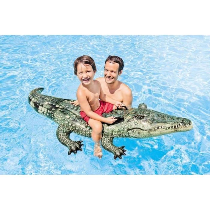 Bouee Gonflable Alligator A Chevaucher Intex Dimensions 170 X 86 Cm Pour Enfants A Partir De 3 Ans