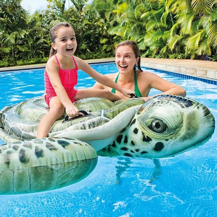 Bouee Gonflable Tortue De Mer A Chevaucher Intex Design Realiste Pour Enfants A Partir De 3 Ans