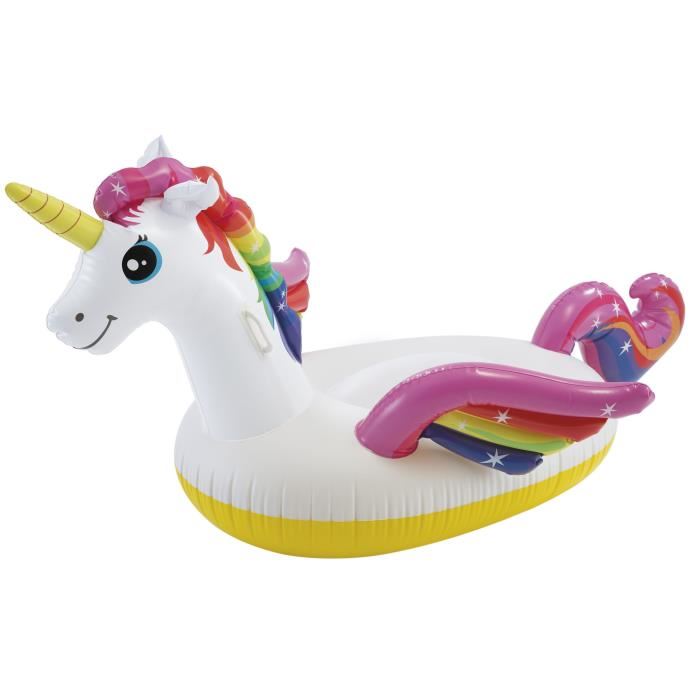 Bouee Gonflable Licorne Magique A Chevaucher Intex Dimensions 201x140x97cm 2 Poignees De Maintien