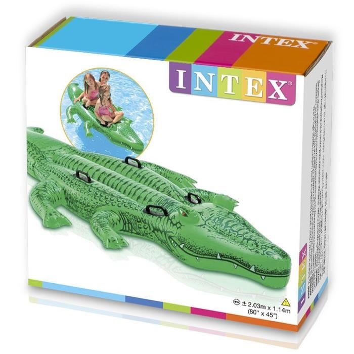 Crocodile A Chevaucher - Intex - Longueur 193 Cm - Mixte - A Partir De 3 Ans