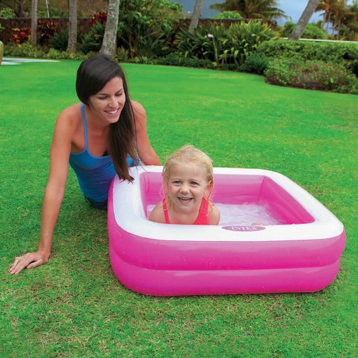 Intex Piscine Gonflable Enfant / Bebe Pataugeoire Carree 85 X 85 X 23 Cm (couleur Aleatoire)