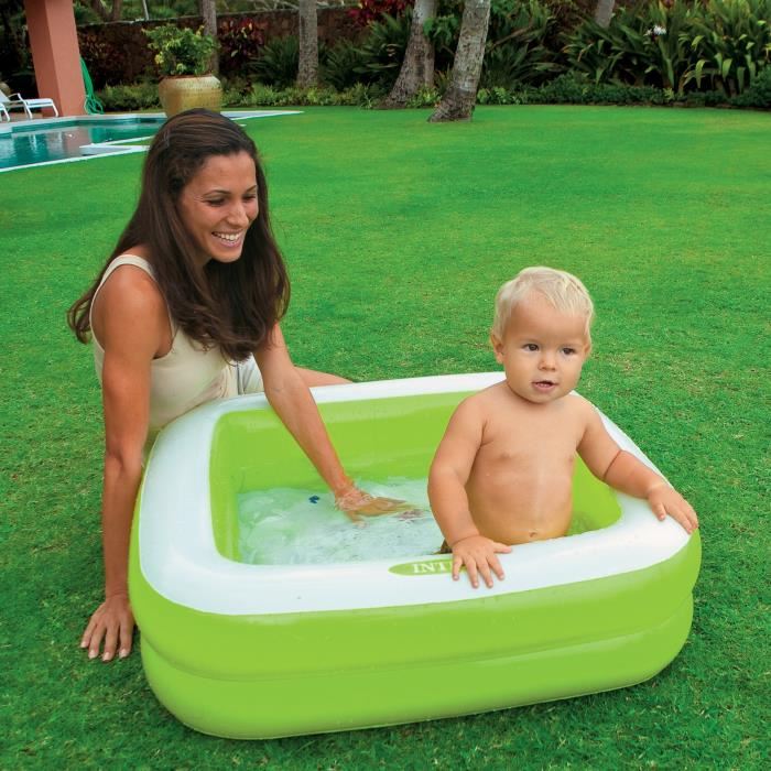 Intex Piscine Gonflable Enfant / Bebe Pataugeoire Carree 85 X 85 X 23 Cm (couleur Aleatoire)